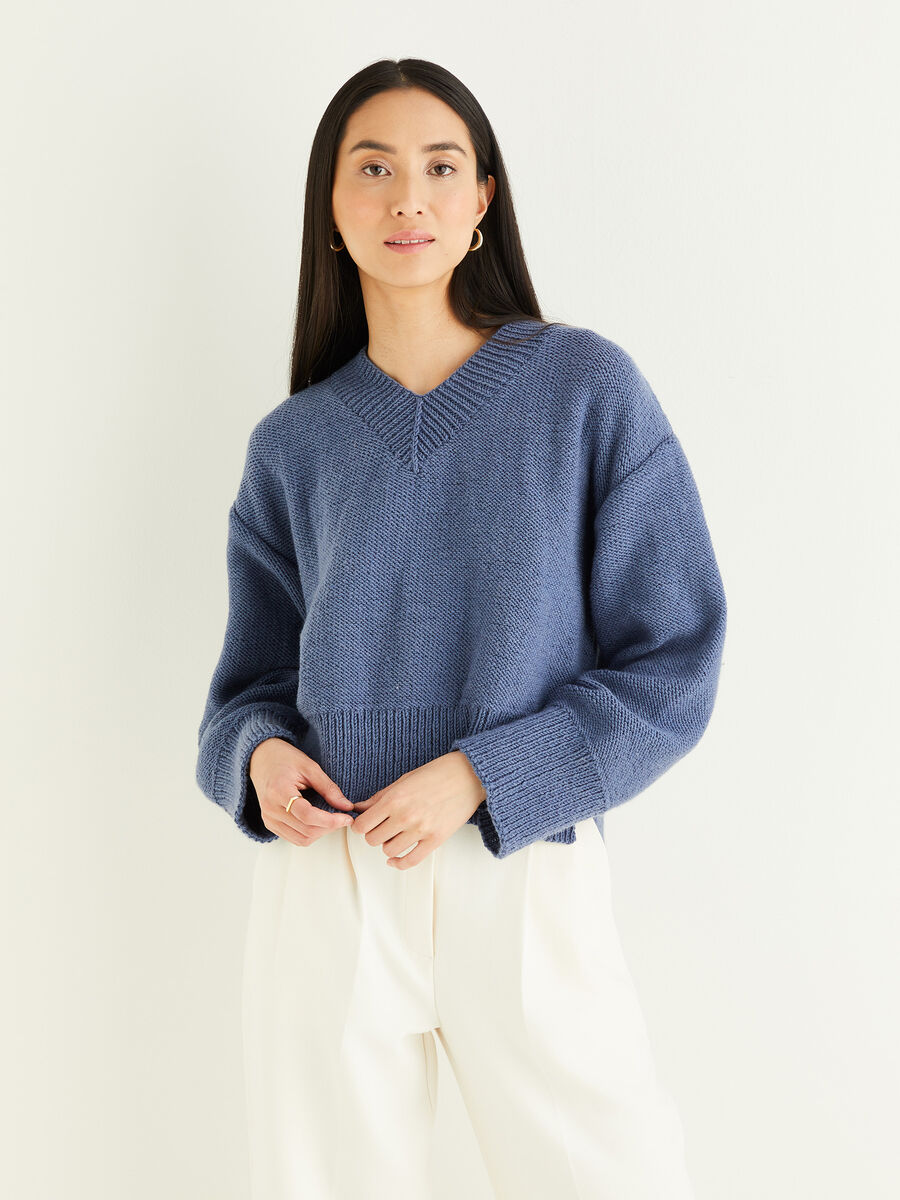 V neck twist clearance sweater