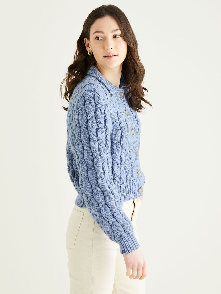 Women's Aran Cable Cropped Cashmere Sweater