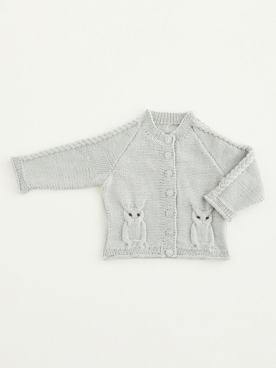 Baby owl cardigan knitting hot sale pattern