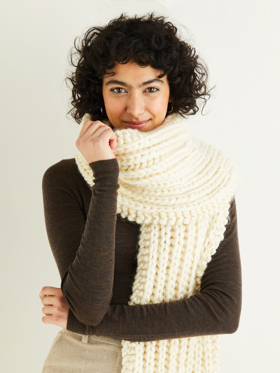 Huge Ribbed Scarf in Sirdar Adventure