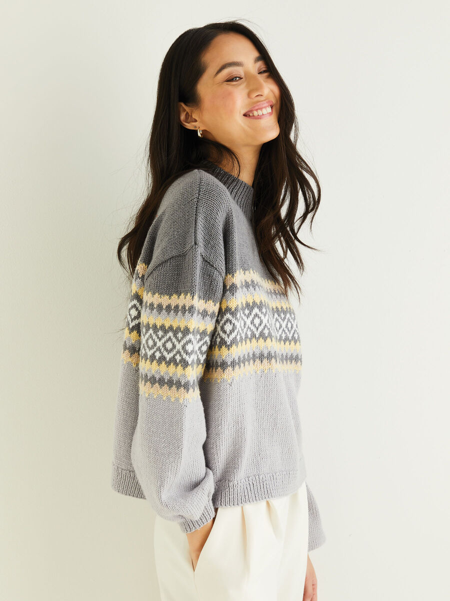 Fair Isle Placement Sweater in Sirdar Cashmere Merino Silk DK