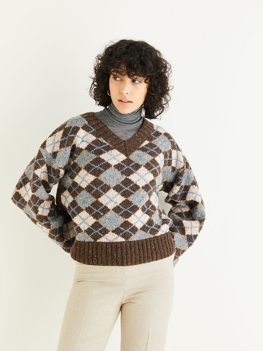 Seoul Homme - Oversized Argyle Sweater