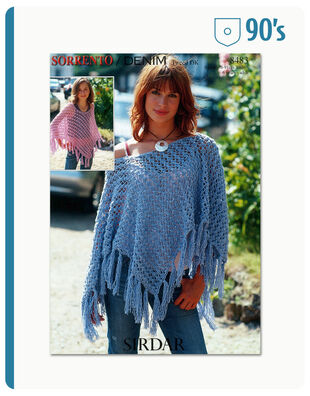 Roll Neck Poncho 10148 pattern by Sirdar