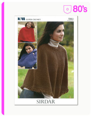 Roll Neck Poncho 10148 pattern by Sirdar