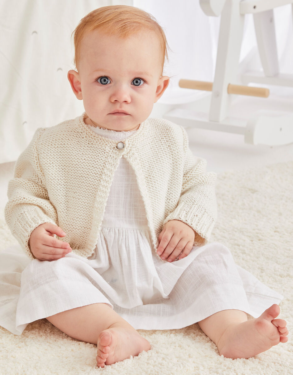 Single Button Baby Cardigan in Snuggly Baby Bamboo | Sirdar