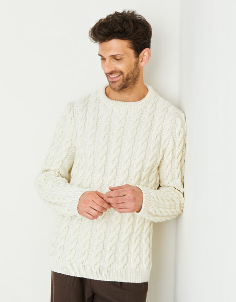 Cable Crew Sweater In Country Classic Worsted