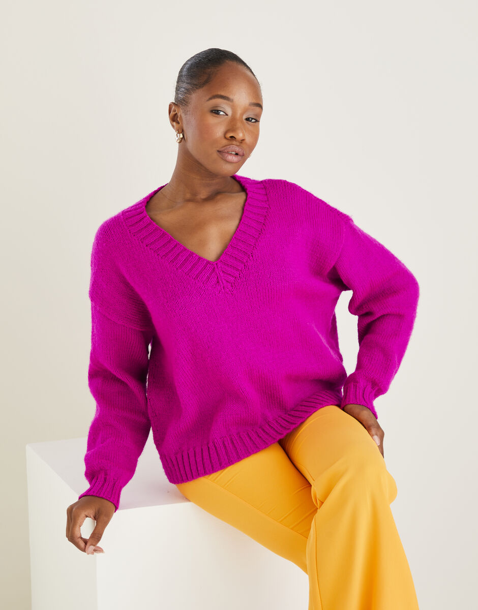 V neck sweater clearance pink