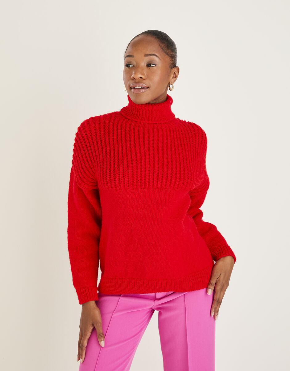 Red high neck jumper sale