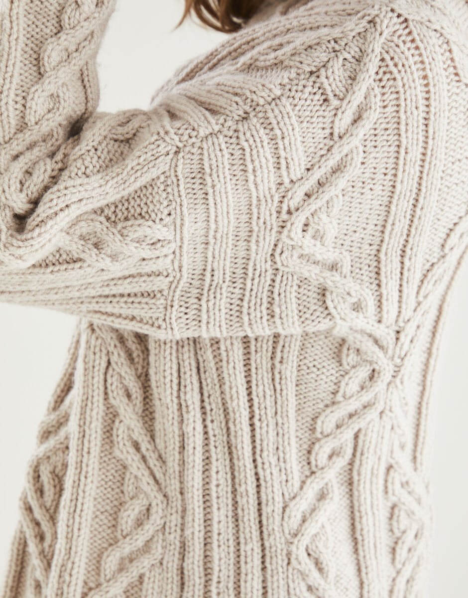 Diamond Cable Sweater In Hayfield Bonus Aran | Sirdar Knit 