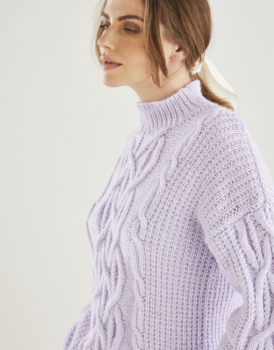Puffed Sleeve Sweater In Hayfield Bonus Aran | Sirdar
