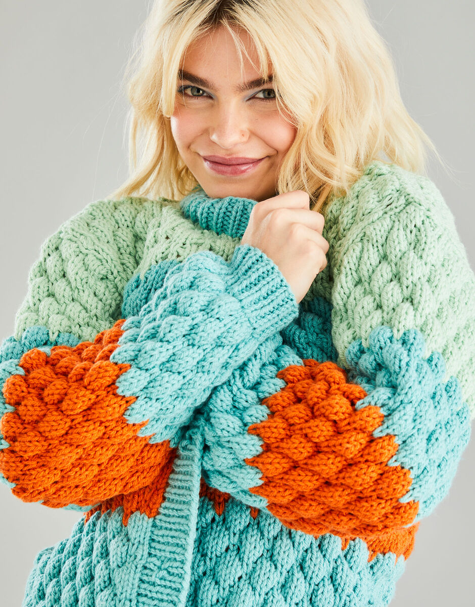 Bubble Cardigan & Bralette In Hayfield Bonus Chunky | Sirdar Knit ...