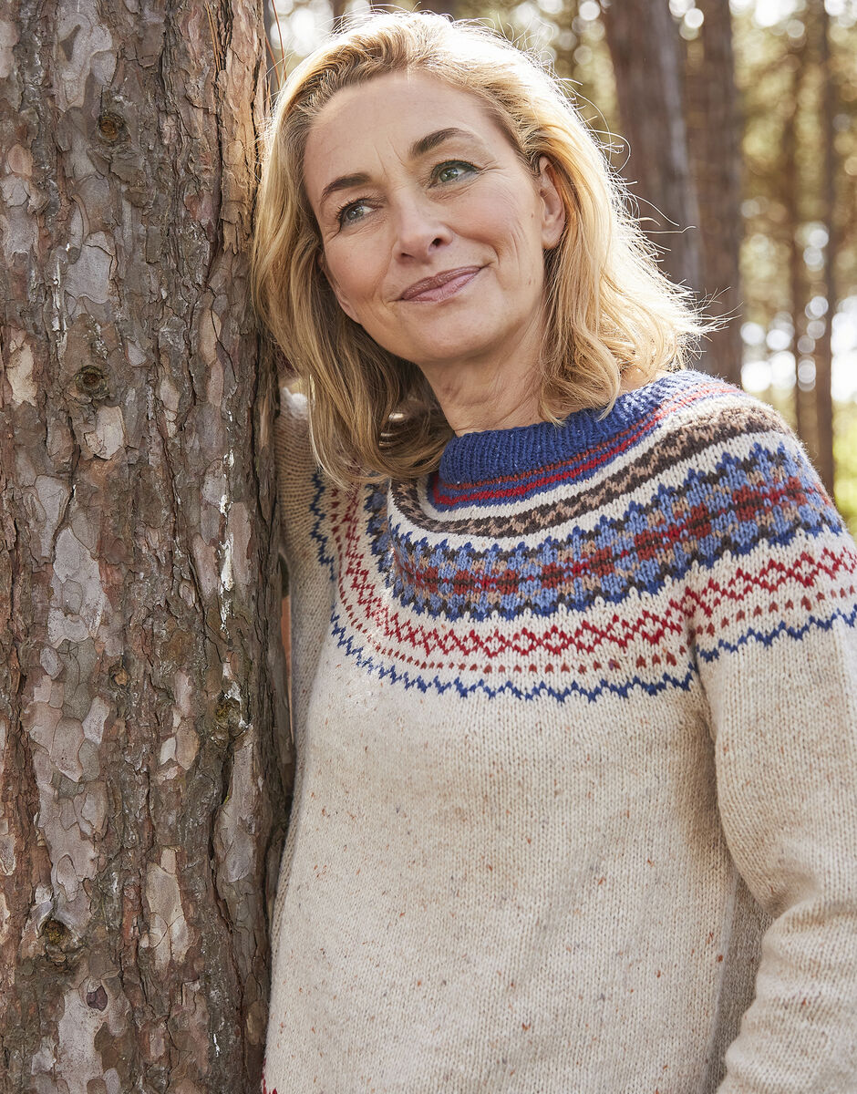 Haworth Ladies Fair Isle shawl neck Cardigan