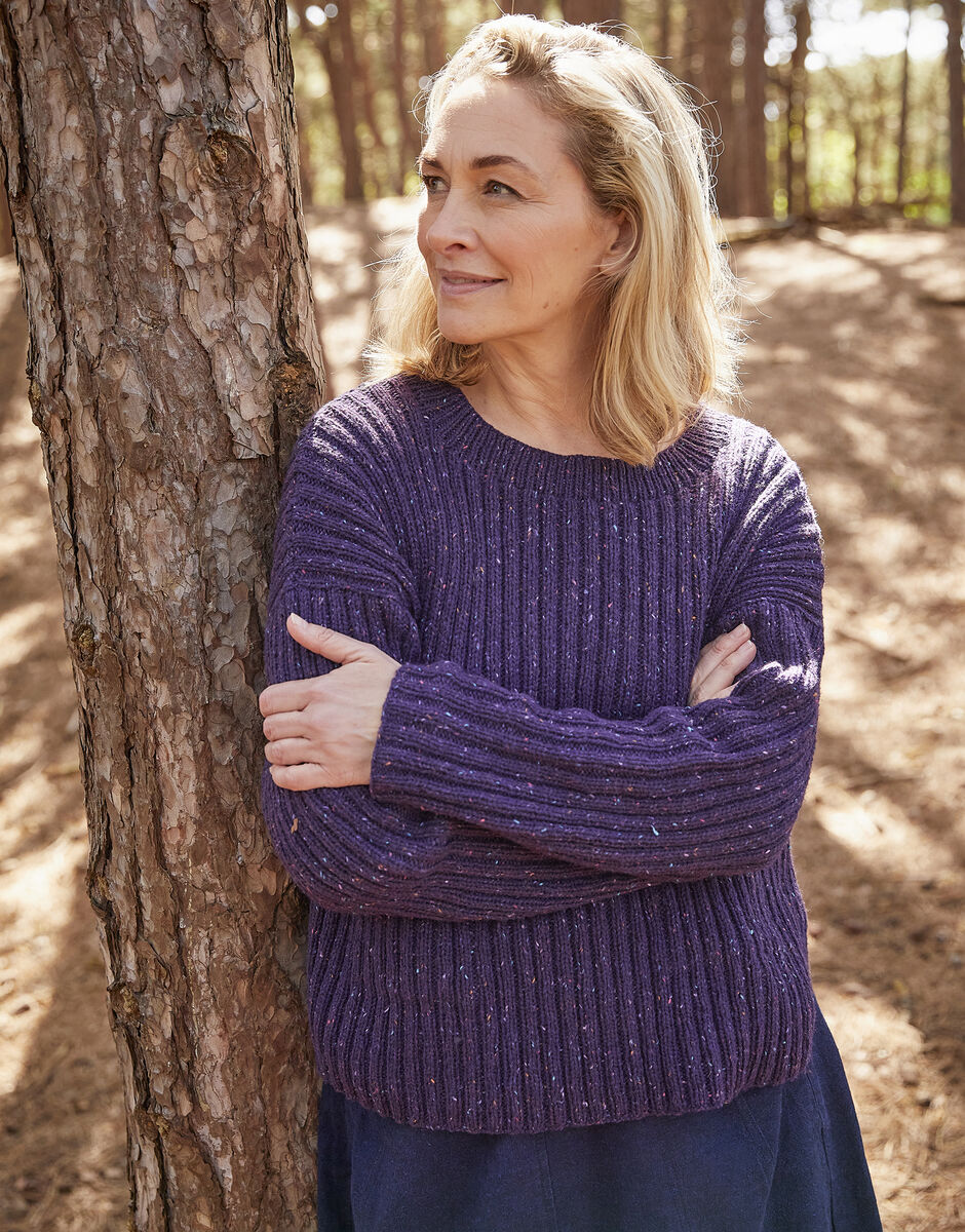 Shoreline Sweater Knitting Pattern, Sirdar Haworth Tweed DK