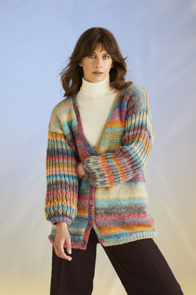Coral Sleeve Cardigan Knitting Pattern | Jewelspun With Wool | Sirdar