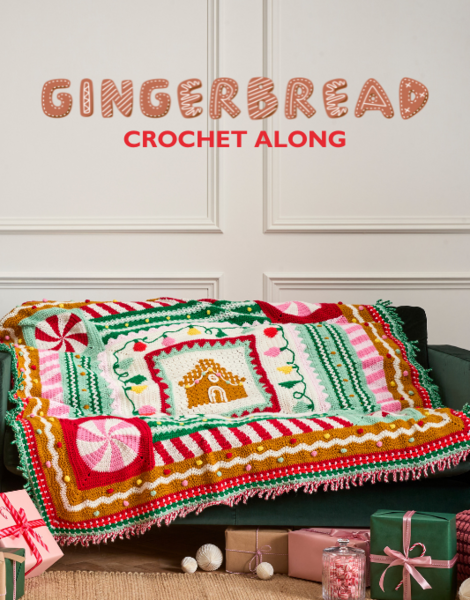 GINGERBREAD CHRISTMAS CAL CROCHET ALONG BLANKET YARN BUNDLE
