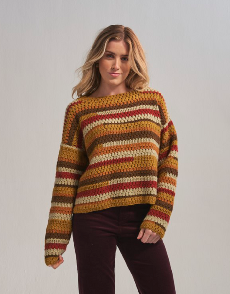 New Terrain Sweater Crochet Pattern In Sirdar Loveful 100% Recycled Acrylic