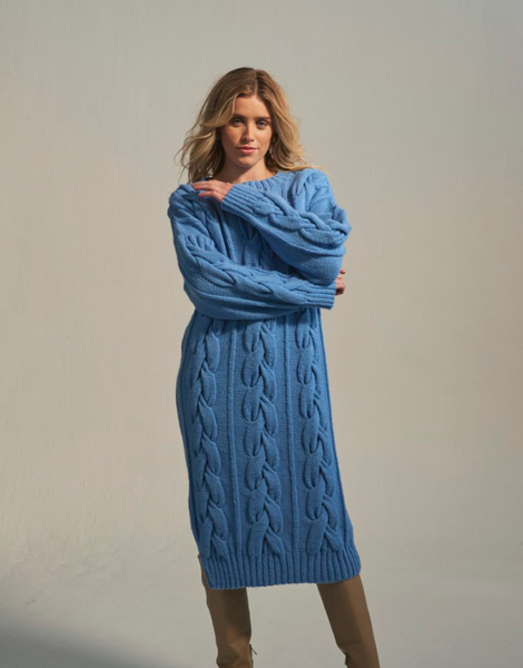 Estuary Sweater Dress Knitting Pattern In Sirdar Loveful 100% Recycled Acrylic