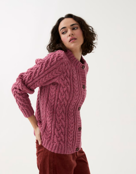 Classic Cable Cardigan Knitting Pattern In Sirdar Loveful 100% Recycled Tweed Blend