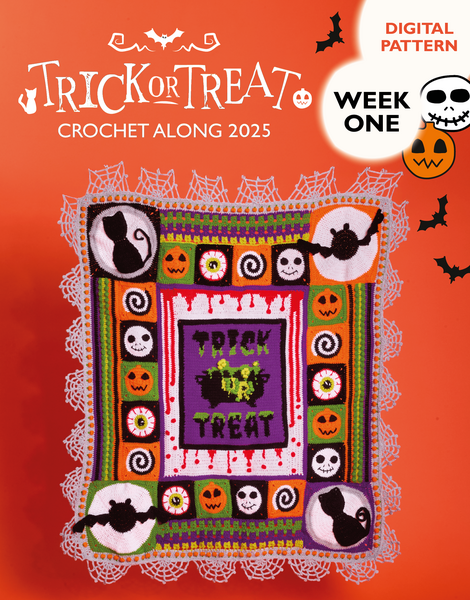 TRICK OR TREAT HALLOWEEN BLANKET CROCHET ALONG PATTERN - WEEK 1