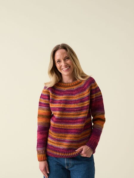 Top-Down Yoke Sweater Knitting Pattern In Hayfield Spirit Chunky