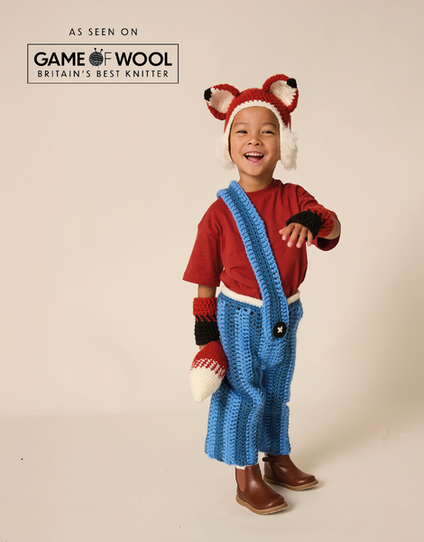 GAME OF WOOL FOX OUTFIT CROCHET PATTERN & YARN BUNDLE